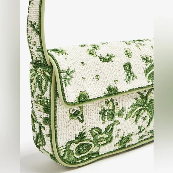 NWT Staud Beaded Tommy Shoulder Bag Clover Toile π Rare Find π - Picture 15 of 16